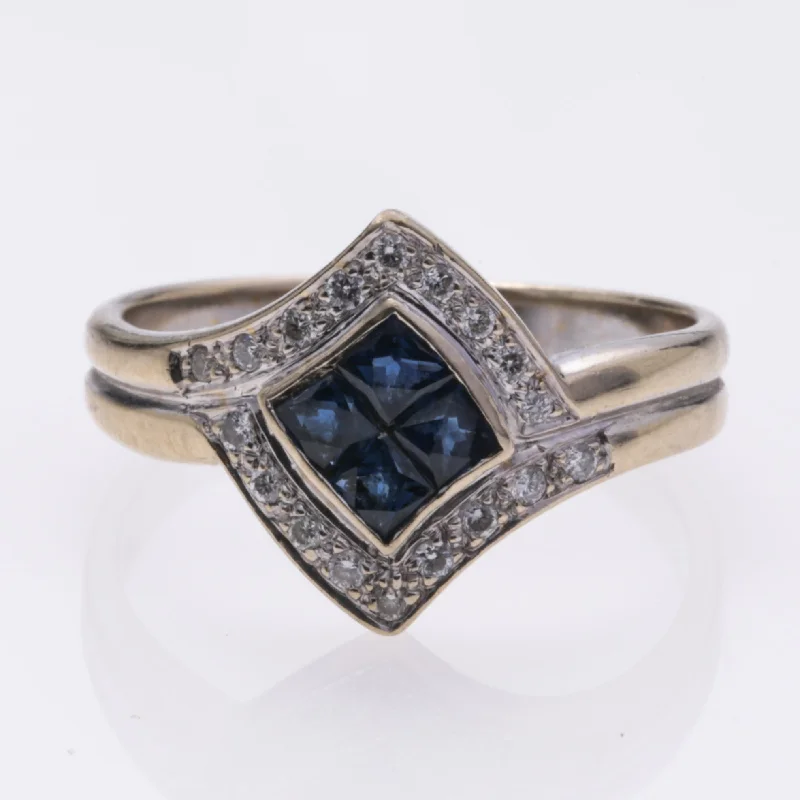 Bold And Beautiful Jewelry Now At Irresistible Prices 18K White Gold Sapphire and Diamond Ring | 0.38ct, 0.18ctw | SZ 6.75