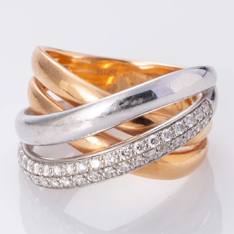 Trending Jewelry Styles Now At Limited-Time Discounts 18K Yellow and White Gold Diamond Ring | 0.44ctw | SZ 7 |