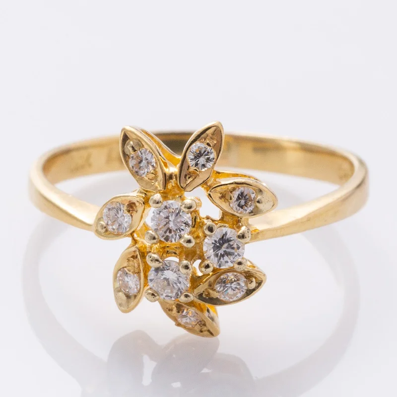 Huge Savings On Timeless Jewelry Collections 18K Yellow Gold Floral Design Diamond Ring | 0.35ctw | SZ 7.75 |