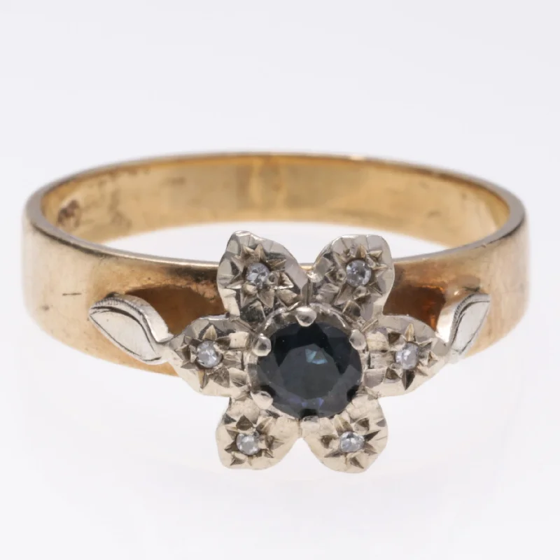 Jewelry Clearance Event – Stock Up Before It's Over 9K Yellow Gold Sapphire and Diamond Ring | 0.28ct, 0.03ctw | SZ 8.25