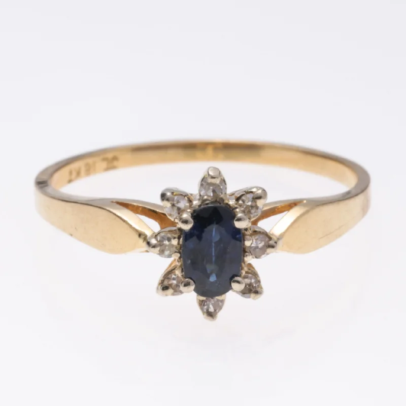 Your Dream Jewelry At Dream Prices – Shop Now 18K Yellow Gold Sapphire and Diamond Ring | 0.29ctw, 0.07ctw | SZ 6