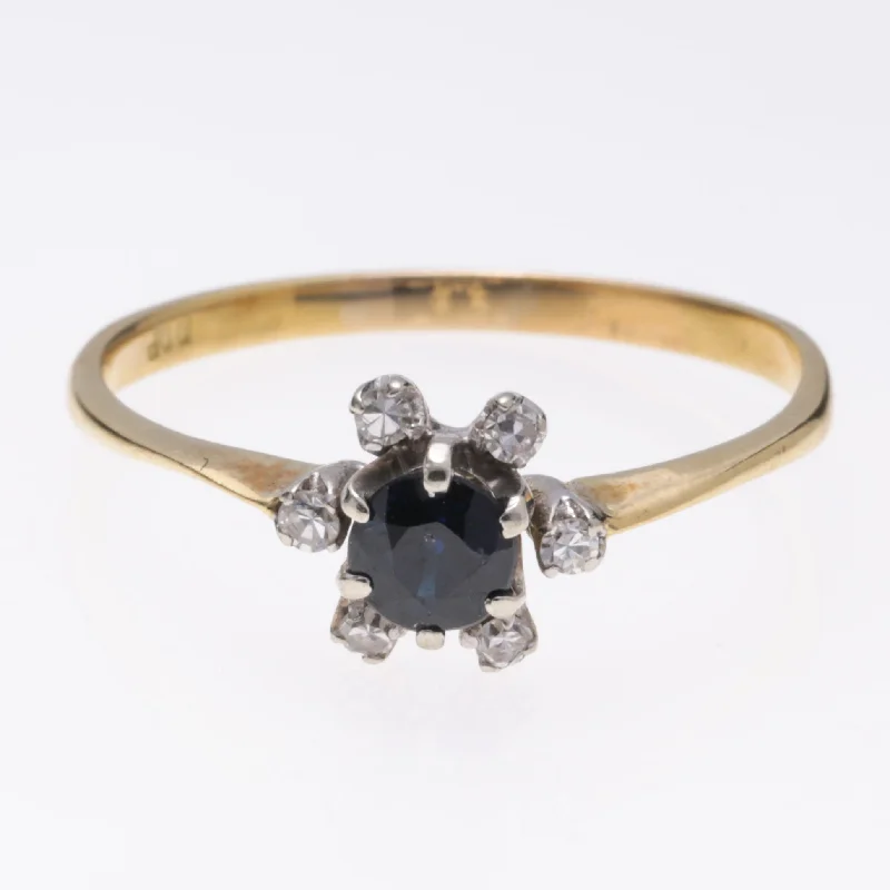 Affordable Glamour – Premium Jewelry For Less 18K Yellow Gold Sapphire and Diamond Ring | 0.51ct, 0.09ctw | SZ 9.25