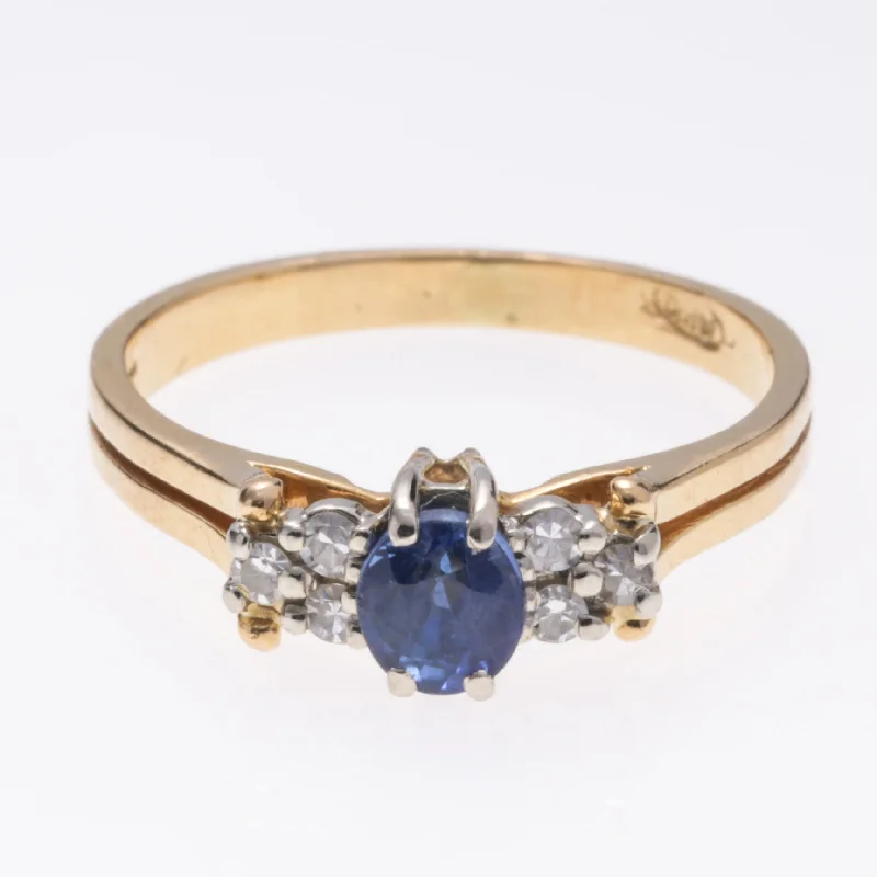 Shine Without Limits – Jewelry Sale Happening Now 18K Yellow Gold Sapphire and Diamond Ring | 0.60ctw, 0.10ctw | SZ 5.25