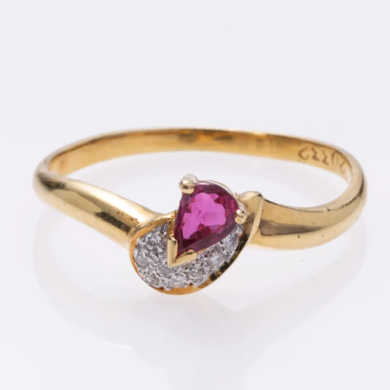 Unique Jewelry Designs Now At Discounted Rates 18K Yellow Gold Tourmaline and Diamond Ring | 0.18ct, 0.08ctw | SZ 6