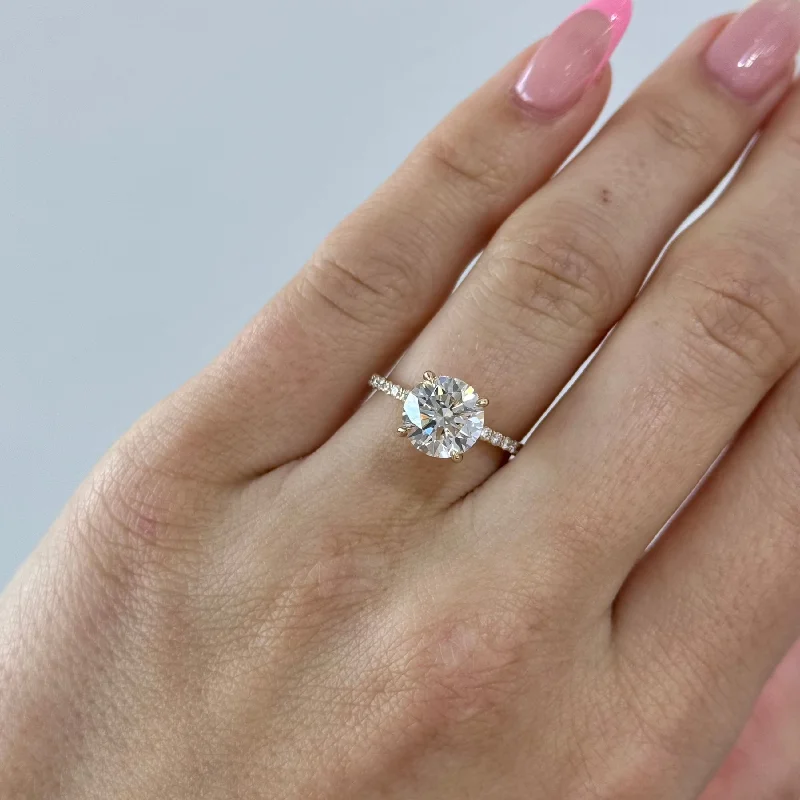 Jewelry Deals That Sparkle – Shop Today 2.54 Carat Lab Round Engagement Ring with Signature Setting | Engagement Ring Wednesday