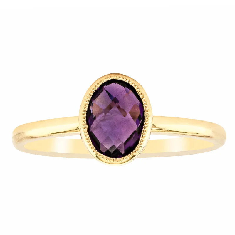 Buy More, Save More On Stunning Jewelry Pieces 9ct Yellow Gold Amethyst Lavender Ring