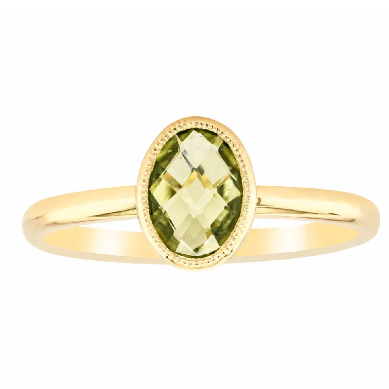 Versatile Layering Jewelry For Effortless Chic 9ct Yellow Gold Peridot Lemongrass Ring