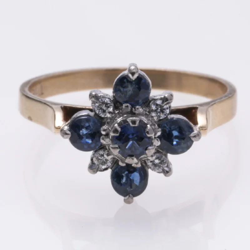 Shop Modern Jewelry Collections With Exclusive Discounts 9K Gold Gold Sapphire and Diamond Ring | 0.69ctw, 0.06ctw | SZ 6.25