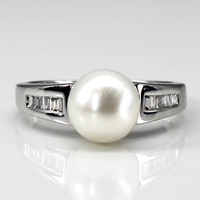 Your Dream Jewelry At Dream Prices – Shop Now Baguette Diamond & Pearl Ring | 0.15ctw | SZ 5 |