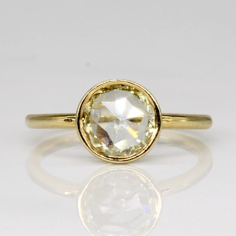 Sparkle More For Less – Jewelry Sale Happening Now Antique Rose Cut Diamond Engagement Ring | 0.60ct Light Yellow VS2 | SZ 5.75 |