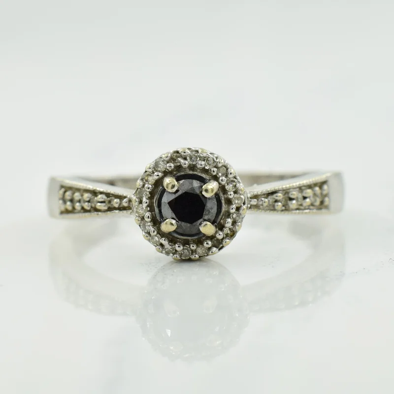 Handmade Pearl Jewelry For Timeless Elegance Black & Natural Diamond Ring | 0.15ct, 0.04ctw | SZ 7 |