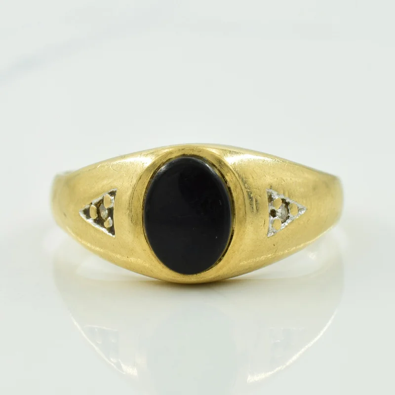 Exclusive Online Discounts On Stylish Jewelry Black Onyx & Diamond Ring | 0.70ct, 0.02ctw | SZ 8.75 |