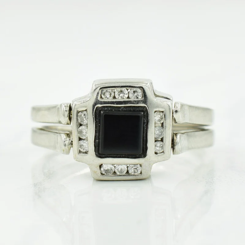 Dazzling Deals On Necklaces, Bracelets, And More Black Onyx, Enhanced Blue & Natural Diamond Reversible Ring | 0.50ct, 0.33ctw, 0.24ctw | SZ 7-8|