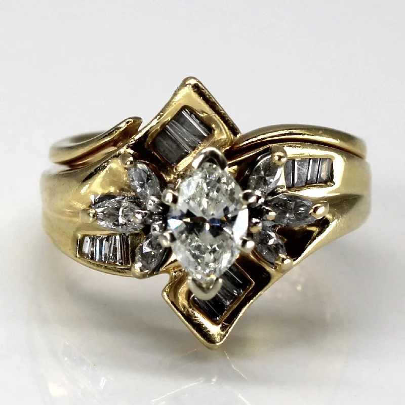 Stunning Jewelry At A Fraction Of The Price Bypass Multi Diamond Gold Ring | 0.70ctw | SZ 5 |