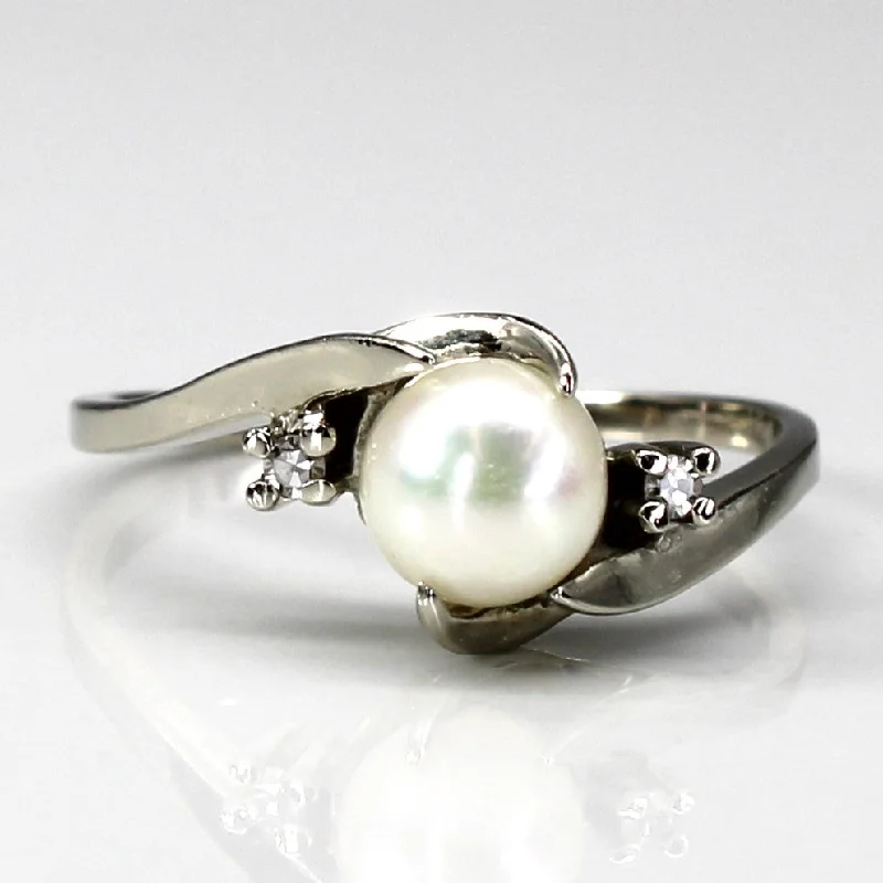 Shine In Style – Shop Jewelry Discounts Today Bypass Pearl & Diamond Ring | 0.02ctw | SZ 5.25 |