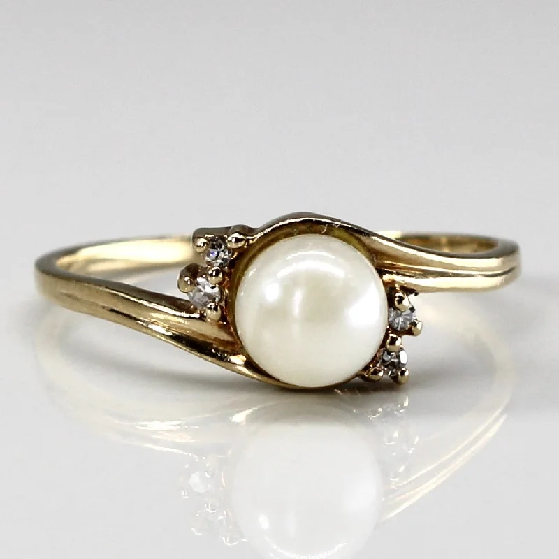 Final Call For Exquisite Jewelry At Reduced Rates Bypass Pearl & Diamond Ring | 0.02ctw | SZ 6.25 |