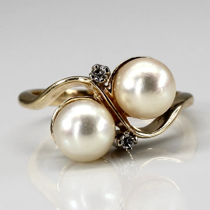 Timeless Jewelry Styles At Wallet-Friendly Prices Bypass Pearl & Diamond Ring | 0.03ctw | SZ 5.5 |