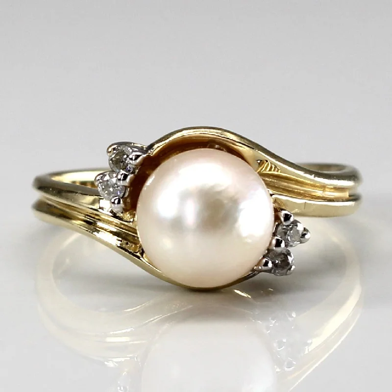 Shop Modern Jewelry Collections With Exclusive Discounts Bypass Pearl & Diamond Ring | 0.04ctw | SZ 5.75 |