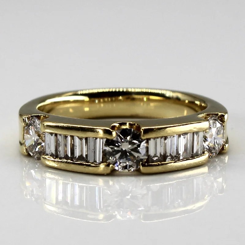 Limited-Stock Jewelry Sale – Once It's Gone, It's Gone Channel Set Multi Diamond Gold Band | 1.44ctw | SZ 7 |