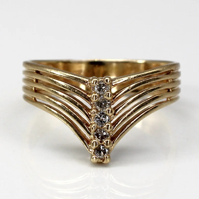 Handcrafted Jewelry Sale – Unique Designs At Low Prices Chevron Diamond Ring | 0.18ctw | SZ 8.5 |