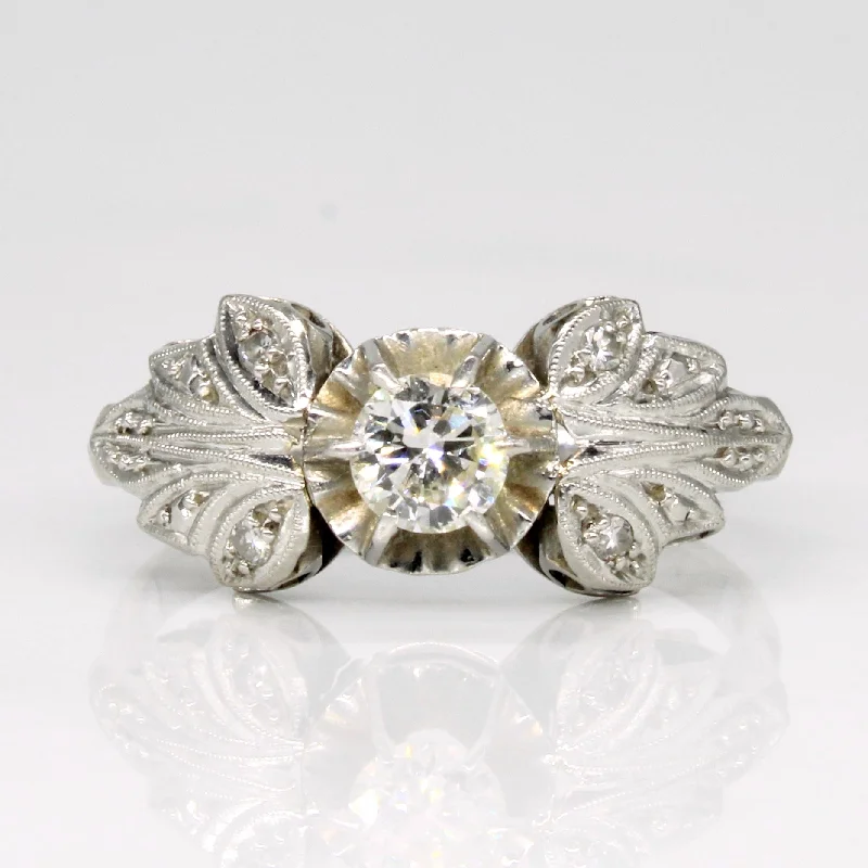 Stunning Jewelry At A Fraction Of The Price Platinum Leaf Design Diamond Ring | 0.31ctw | SZ 6.5 |