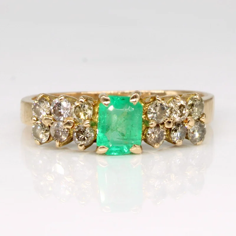 Premium Diamond Jewelry At Once-In-A-Lifetime Discounts Diamond & Emerald ring | 0.48ctw, 0.45ct | SZ 6.25 |