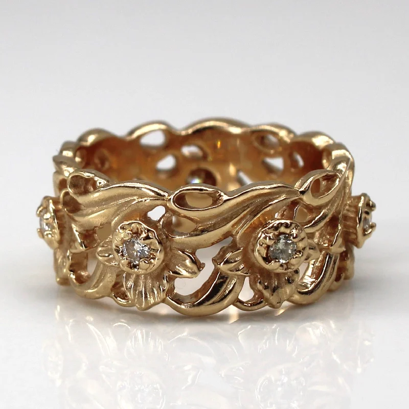 Buy More, Save More On Stunning Jewelry Designs Diamond Filigree Design Gold Ring | 0.21ctw | SZ 7 |