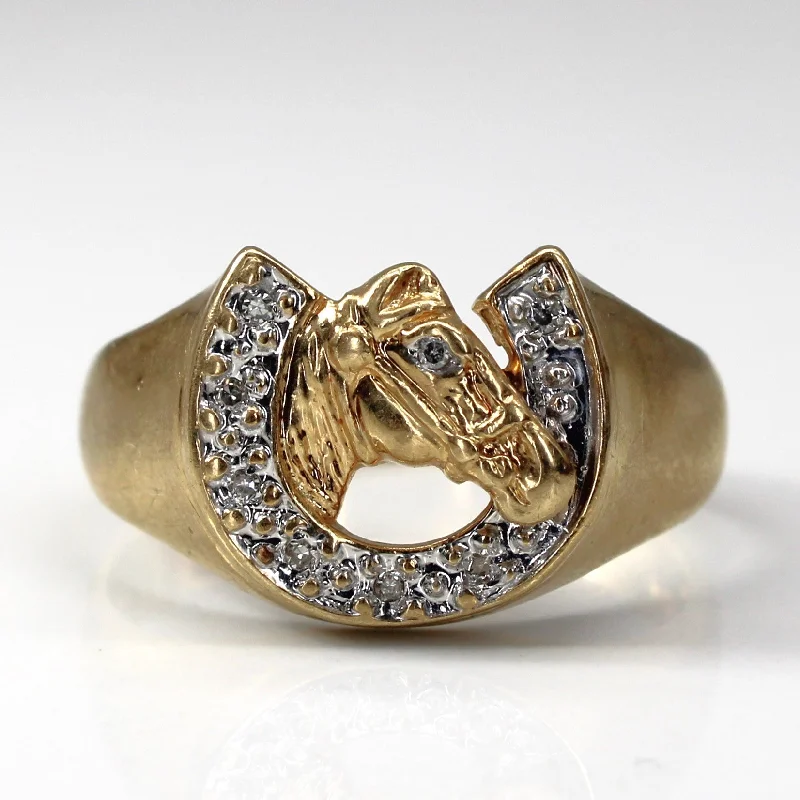 Seasonal Jewelry Sale – Upgrade Your Collection Diamond Horseshoe Gold Ring | 0.08ctw | SZ 10.25 |