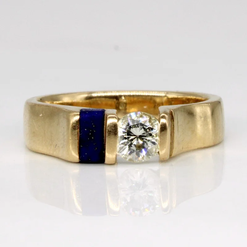 Classic And Modern Jewelry Styles On Sale Diamond & Lapis Lazuli Ring | 0.33ct, 0.10ct | SZ 5.25 |