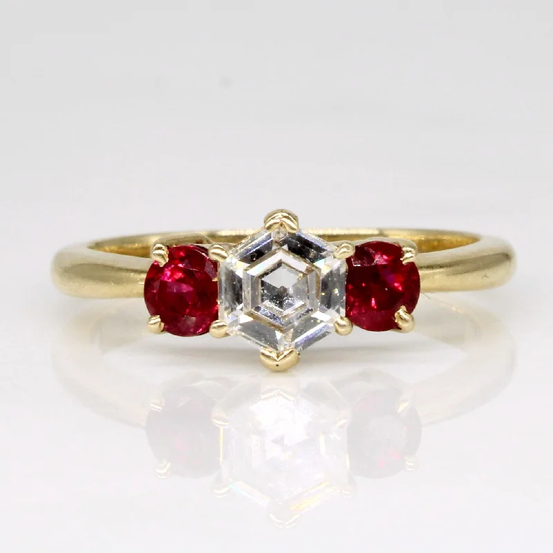 Luxury Meets Affordability – Jewelry Sale Now Live Shield Cut Diamond & Ruby Ring | 0.60ct, 0.56ctw | SZ 6.75 |