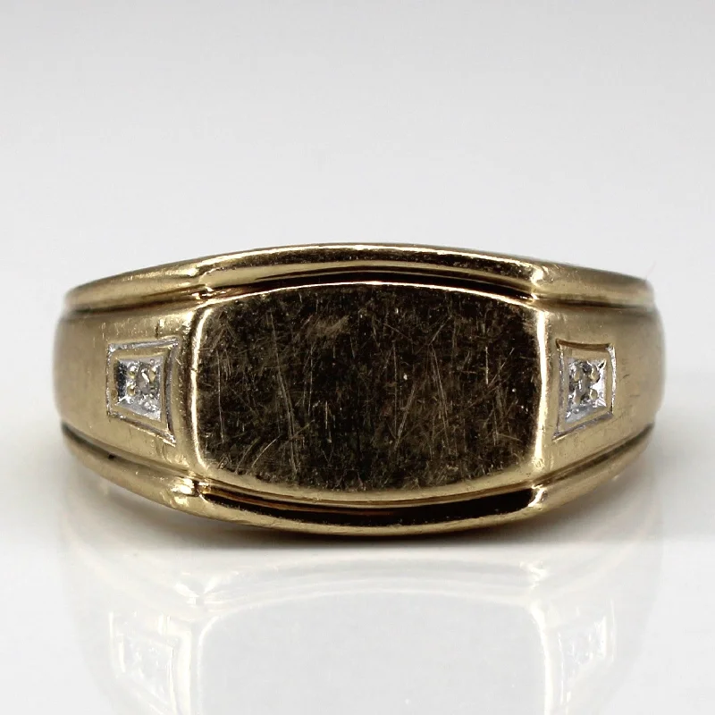 Shop Dazzling Jewelry At The Best Prices Diamond Signet Gold Ring | 0.02ctw | SZ 9.75 |