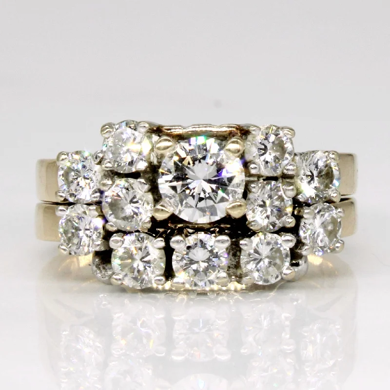 Glamorous Jewelry, Glamorous Deals – Shop Now Diamond Wedding Ring Set | 1.48ctw | SZ 6 |