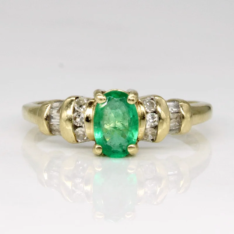 Don't Miss Out On Bestselling Jewelry At Special Prices Emerald & Diamond Ring | 0.27ctw,  0.18ctw | SZ 4.75 |