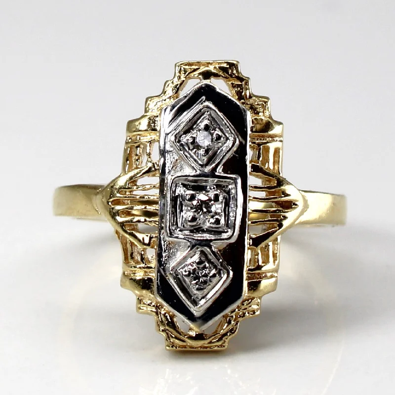 Discounted Jewelry For A Glamorous Look Filigree Two Tone Gold Diamond Ring | 0.03ctw | SZ 6 |