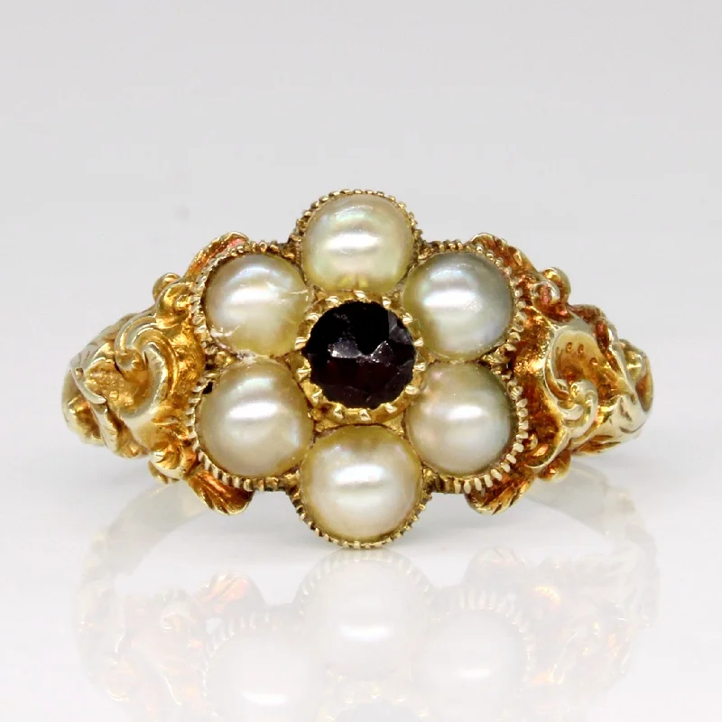 Shop Signature Jewelry Styles At Exclusive Prices Antique Imitation Pearl & Red Glass Ring | SZ 6.25 |