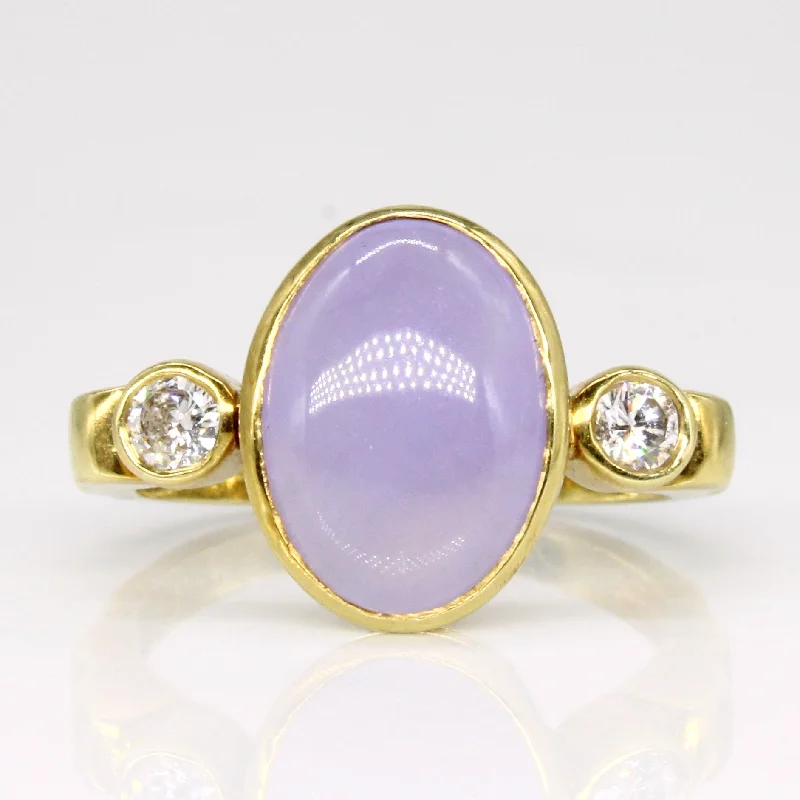 Shop Fine Jewelry With Exclusive Savings Lavender Jade & Diamond Cocktail Ring | 3.70ct, 0.20ctw | SZ 5 |