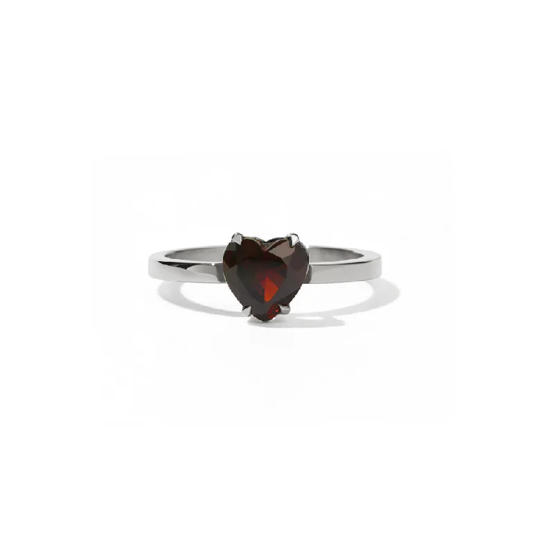 Special Sale On Handcrafted Jewelry – Shop Today Meadowlark Heart Jewel Ring - Sterling Silver & Thai Garnet