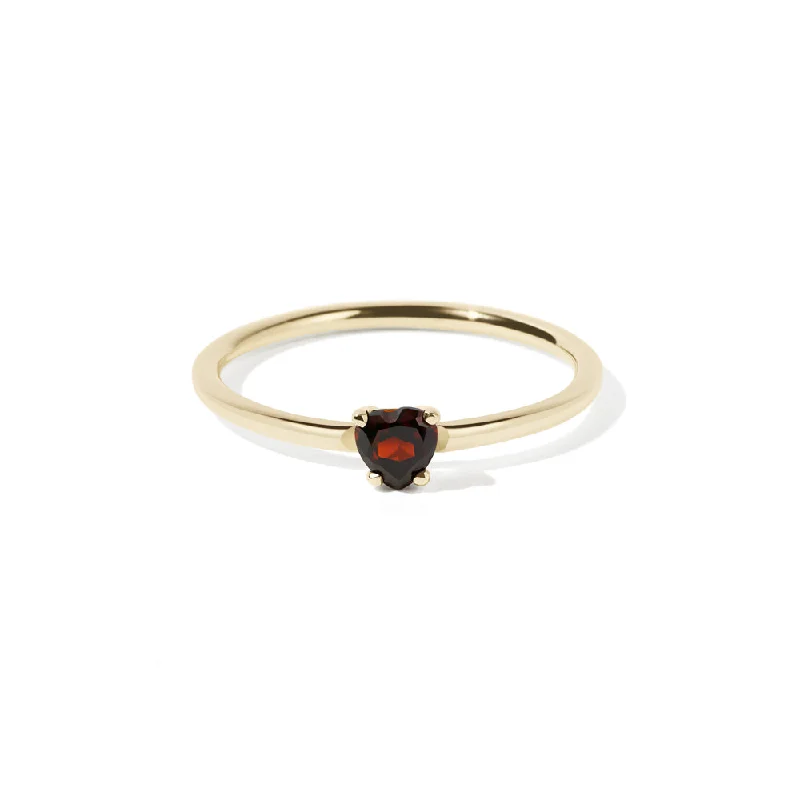 The Perfect Jewelry Piece At The Perfect Price Meadowlark Micro Heart Ring - Thai Garnet