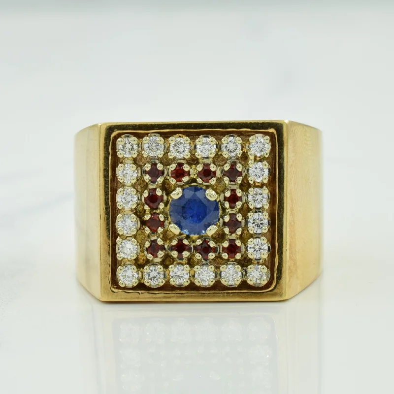 Luxury Jewelry Sale – Elegant Styles At Unbeatable Prices Multi Gemstone & Diamond Ring | 0.50ctw, 0.45ctw | SZ 13 |