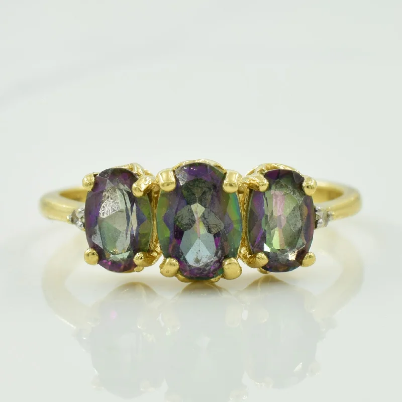 Shop Elegant Jewelry At Unbeatable Prices Mystic Topaz & Diamond Ring | 1.75ctw, 0.01ctw | SZ 8 |