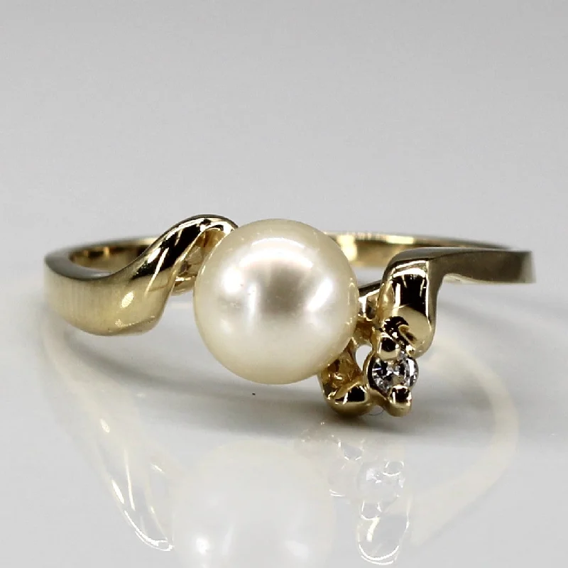 Unlock Unbeatable Jewelry Deals Before They’Re Gone Offset Pearl & Diamond Ring | 0.02ct | SZ 7 |