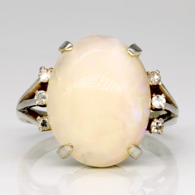 Exclusive Savings On Timeless Jewelry Pieces Opal & Diamond Cocktail Ring | 5.80ct, 0.09ctw | SZ 6.75 |