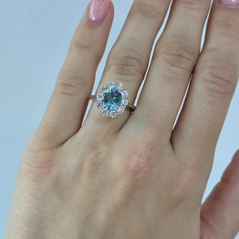 Sparkle On A Budget – Fine Jewelry For Less Oval Aquamarine and Diamond Ring