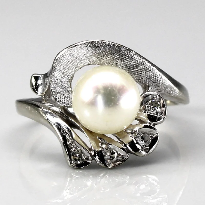 Elegant Jewelry At Unbeatable Prices – Shop Today Pearl & Diamond Cocktail Ring | 0.04ctw | SZ 5.25 |