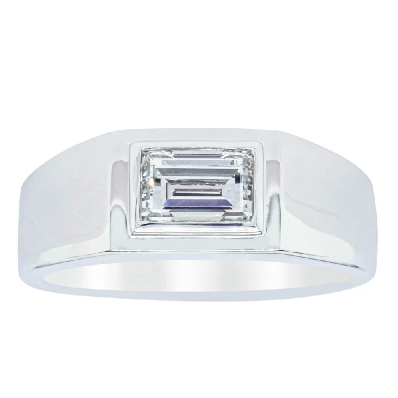 Fashion-Forward Jewelry At Exclusive Discounts Platinum 1.40ct Baguette Diamond Mens Ring