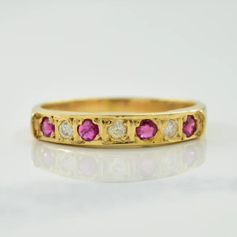 Waterproof Stainless Steel Jewelry For Lasting Beauty Ruby & Diamond Ring | 0.16ctw, 0.06ctw | SZ 4.25 |