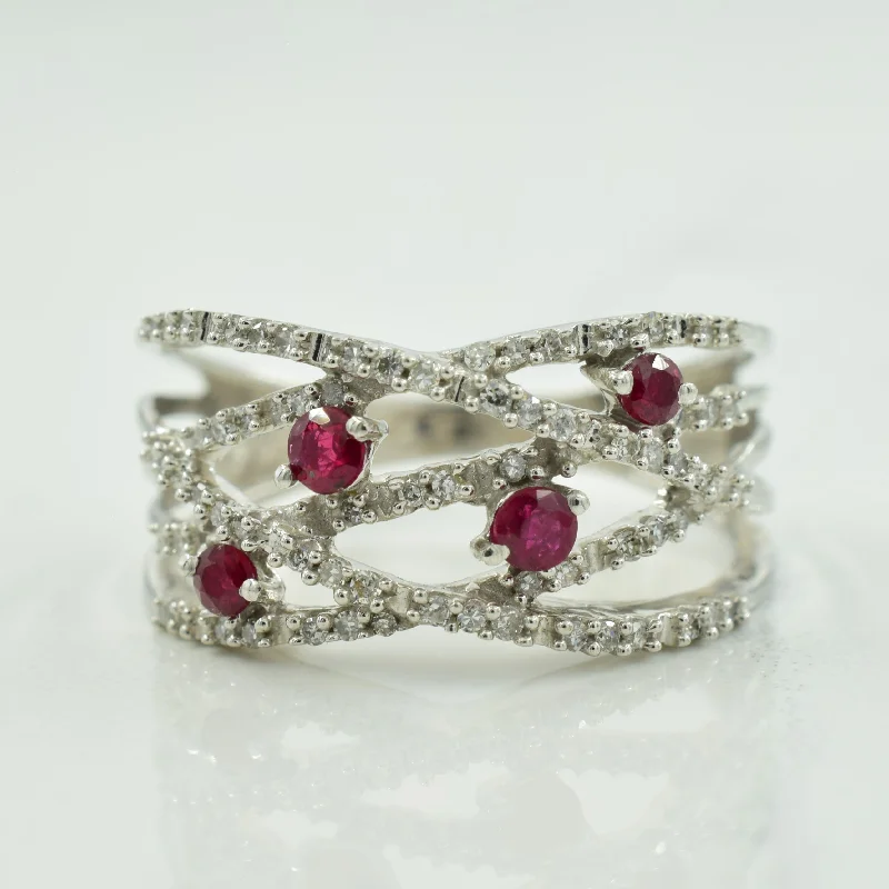 Limited-Time Jewelry Sale – Elegant Styles At Less Ruby & Diamond Ring | 0.22ctw, 0.20ctw | SZ 7 |