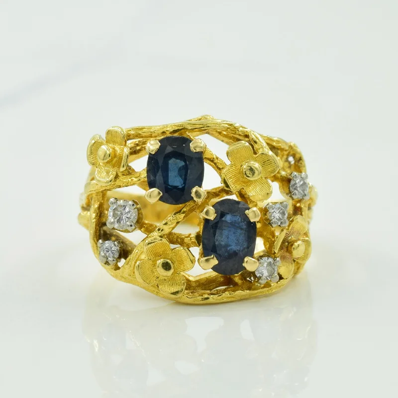 Exclusive Jewelry Discounts – Shop Now For Savings Sapphire & Diamond Floral Ring | 1.00ctw, 0.09ctw | SZ 5.5 |