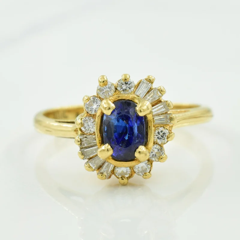 Exclusive Jewelry Bundles At Discounted Prices Sapphire & Diamond Halo Ring | 0.55ct, 0.24ctw | SZ 7.75 |