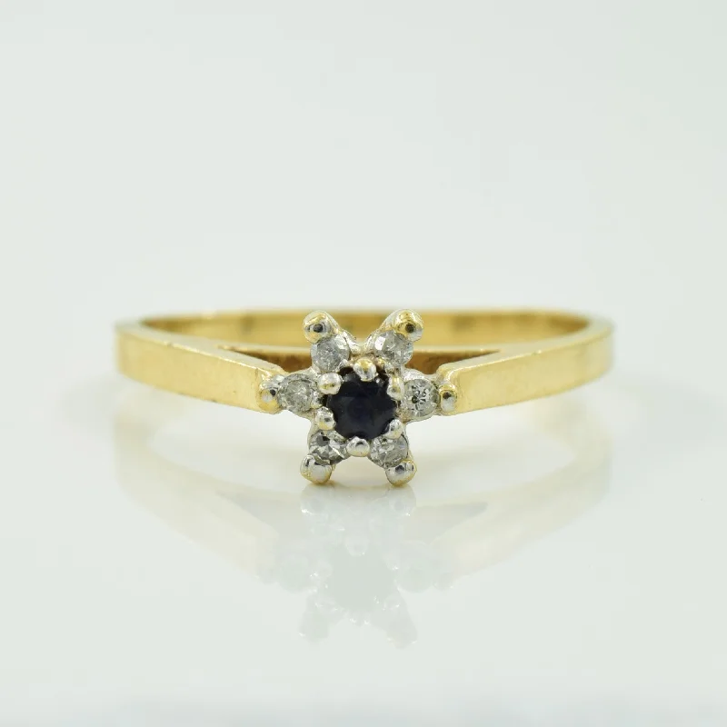 Fashion-Forward Geometric Jewelry For Contemporary Style Sapphire & Diamond Ring | 0.04ct, 0.04ctw | SZ 5.25 |